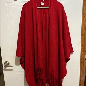 Worthington Vibrant Red Knit Shawl